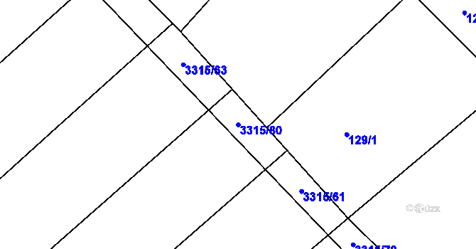 Parcela st. 3315/80 v KÚ Březník, Katastrální mapa