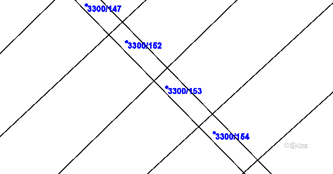 Parcela st. 3300/153 v KÚ Březník, Katastrální mapa