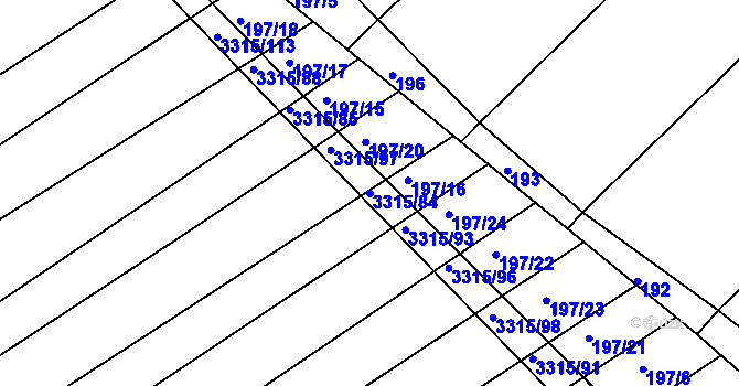 Parcela st. 3315/84 v KÚ Březník, Katastrální mapa