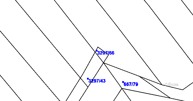 Parcela st. 3297/66 v KÚ Březník, Katastrální mapa