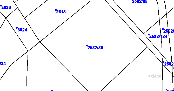 Parcela st. 2582/86 v KÚ Březník, Katastrální mapa