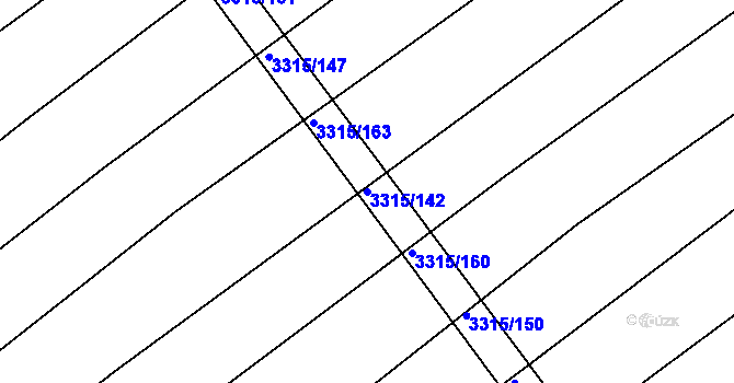 Parcela st. 3315/142 v KÚ Březník, Katastrální mapa