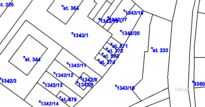 Parcela st. 522 v KÚ Březník, Katastrální mapa