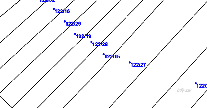 Parcela st. 122/15 v KÚ Kuroslepy, Katastrální mapa