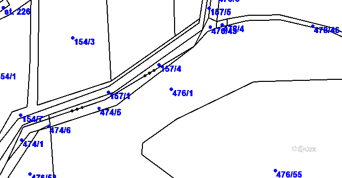 Parcela st. 476/1 v KÚ Březno u Mladé Boleslavi, Katastrální mapa