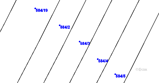 Parcela st. 584/3 v KÚ Březno u Mladé Boleslavi, Katastrální mapa