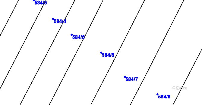 Parcela st. 584/6 v KÚ Březno u Mladé Boleslavi, Katastrální mapa
