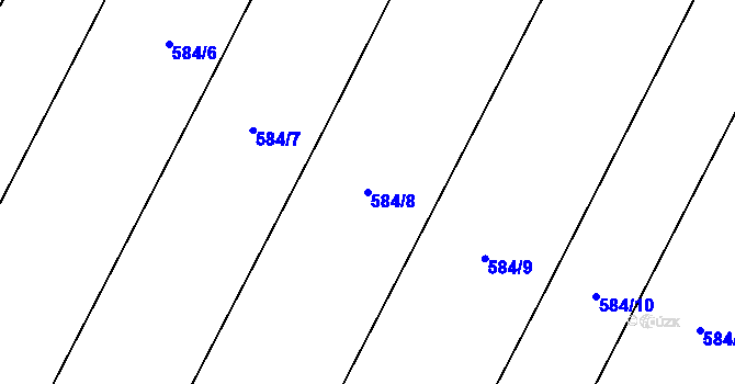 Parcela st. 584/8 v KÚ Březno u Mladé Boleslavi, Katastrální mapa