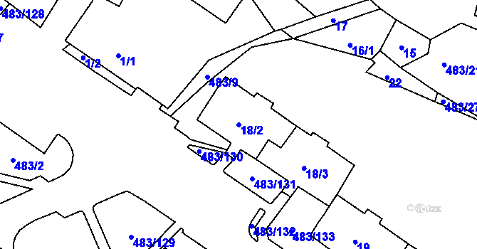 Parcela st. 18/2 v KÚ Březno u Chomutova, Katastrální mapa