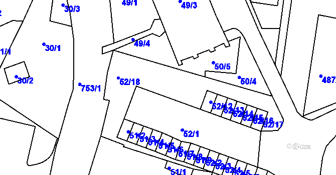 Parcela st. 51/12 v KÚ Březno u Chomutova, Katastrální mapa