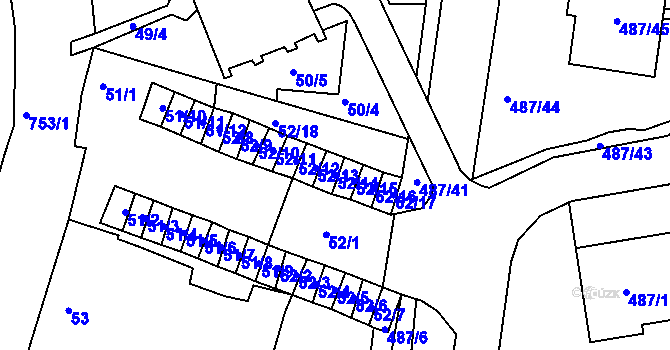 Parcela st. 52/14 v KÚ Březno u Chomutova, Katastrální mapa
