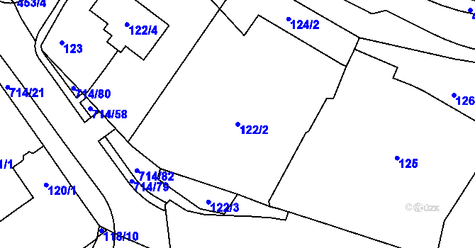Parcela st. 122/2 v KÚ Březno u Chomutova, Katastrální mapa