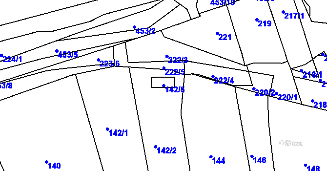 Parcela st. 142/5 v KÚ Březno u Chomutova, Katastrální mapa