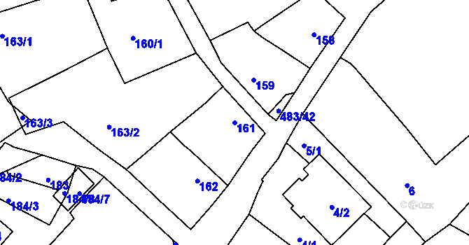Parcela st. 161 v KÚ Březno u Chomutova, Katastrální mapa