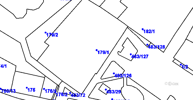 Parcela st. 179/1 v KÚ Březno u Chomutova, Katastrální mapa
