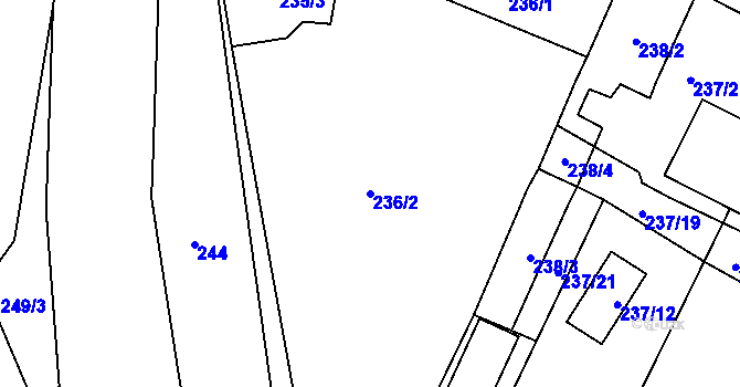 Parcela st. 236/2 v KÚ Březno u Chomutova, Katastrální mapa