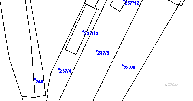 Parcela st. 237/3 v KÚ Březno u Chomutova, Katastrální mapa
