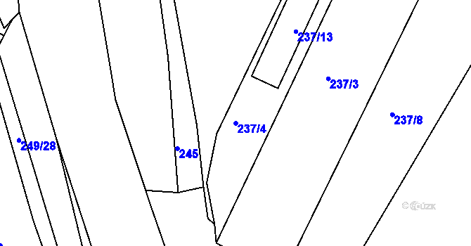 Parcela st. 237/4 v KÚ Březno u Chomutova, Katastrální mapa