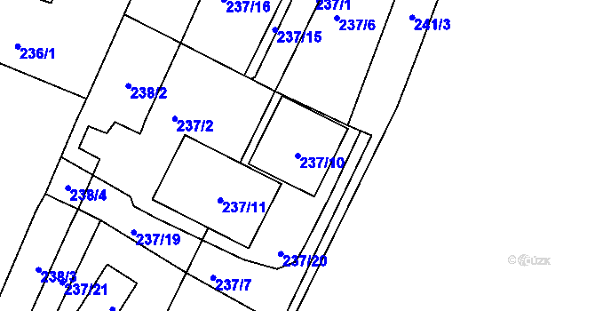 Parcela st. 237/10 v KÚ Březno u Chomutova, Katastrální mapa