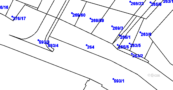 Parcela st. 264 v KÚ Březno u Chomutova, Katastrální mapa