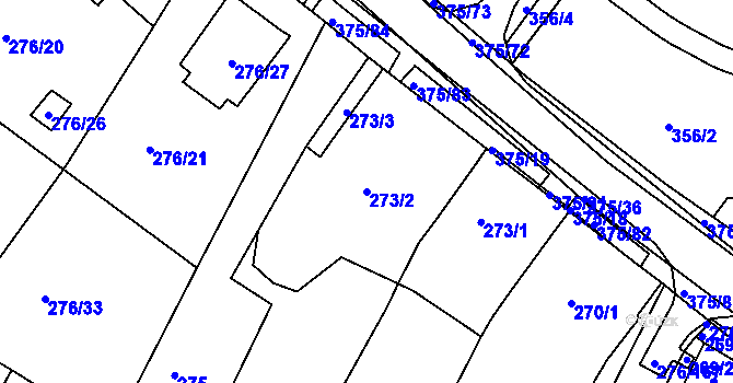 Parcela st. 273/2 v KÚ Březno u Chomutova, Katastrální mapa