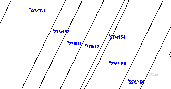 Parcela st. 276/12 v KÚ Březno u Chomutova, Katastrální mapa