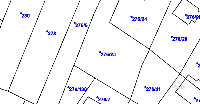Parcela st. 276/23 v KÚ Březno u Chomutova, Katastrální mapa