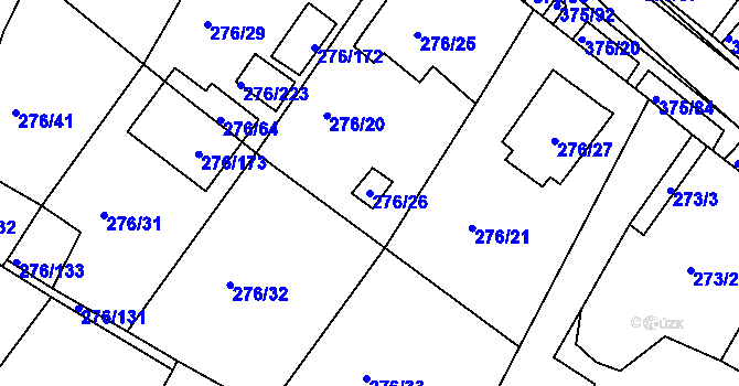 Parcela st. 276/26 v KÚ Březno u Chomutova, Katastrální mapa