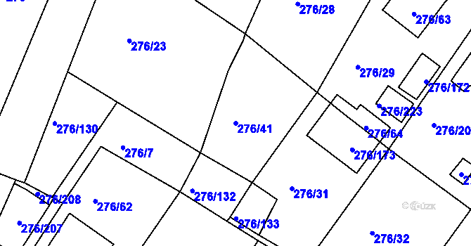 Parcela st. 276/41 v KÚ Březno u Chomutova, Katastrální mapa