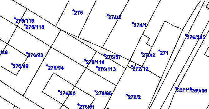 Parcela st. 276/57 v KÚ Březno u Chomutova, Katastrální mapa