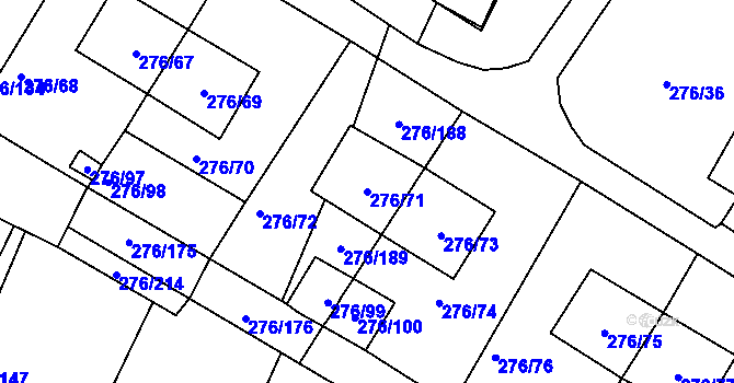 Parcela st. 276/71 v KÚ Březno u Chomutova, Katastrální mapa