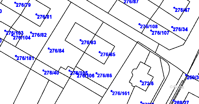 Parcela st. 276/85 v KÚ Březno u Chomutova, Katastrální mapa