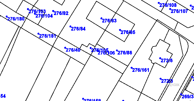 Parcela st. 276/106 v KÚ Březno u Chomutova, Katastrální mapa