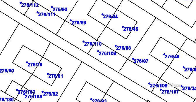 Parcela st. 276/109 v KÚ Březno u Chomutova, Katastrální mapa