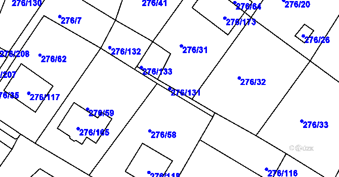 Parcela st. 276/131 v KÚ Březno u Chomutova, Katastrální mapa