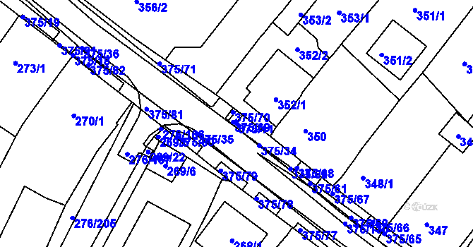 Parcela st. 375/11 v KÚ Březno u Chomutova, Katastrální mapa