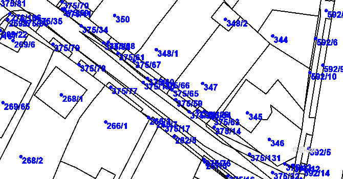 Parcela st. 375/65 v KÚ Březno u Chomutova, Katastrální mapa
