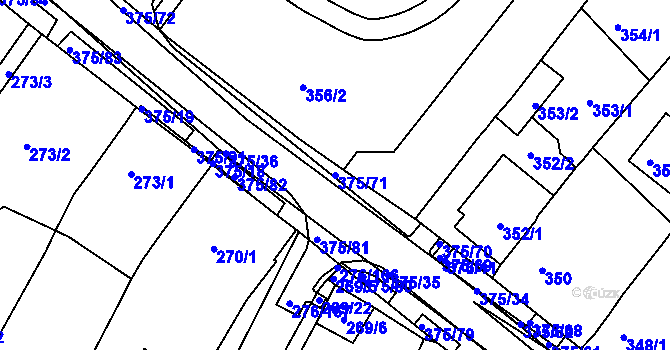 Parcela st. 375/71 v KÚ Březno u Chomutova, Katastrální mapa