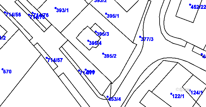 Parcela st. 395/2 v KÚ Březno u Chomutova, Katastrální mapa