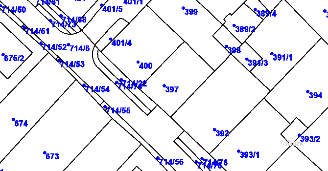 Parcela st. 397 v KÚ Březno u Chomutova, Katastrální mapa