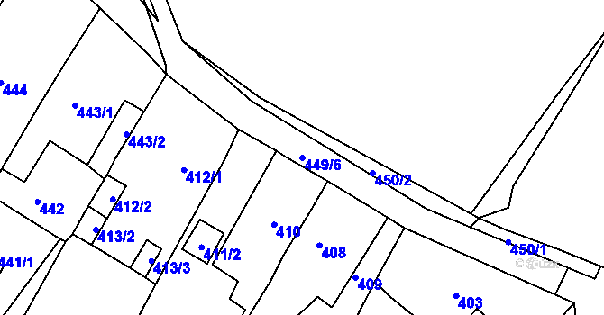 Parcela st. 449/6 v KÚ Březno u Chomutova, Katastrální mapa