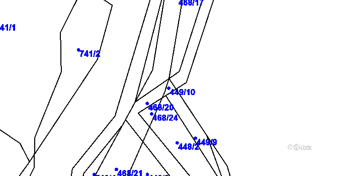 Parcela st. 449/10 v KÚ Březno u Chomutova, Katastrální mapa