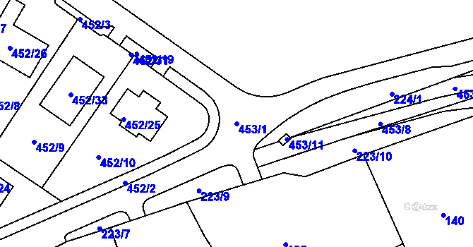 Parcela st. 453/1 v KÚ Březno u Chomutova, Katastrální mapa