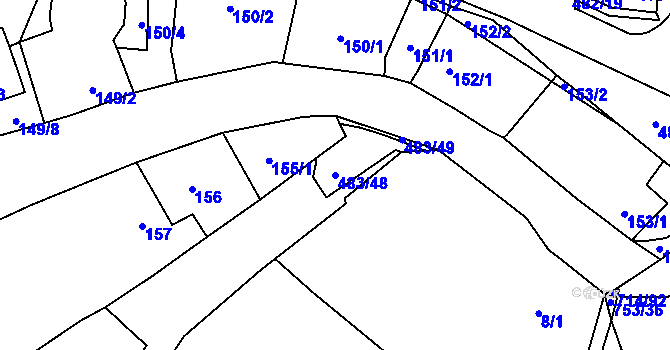 Parcela st. 483/48 v KÚ Březno u Chomutova, Katastrální mapa