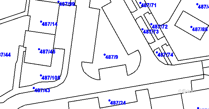Parcela st. 487/9 v KÚ Březno u Chomutova, Katastrální mapa