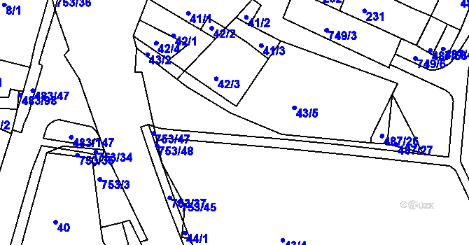 Parcela st. 487/29 v KÚ Březno u Chomutova, Katastrální mapa