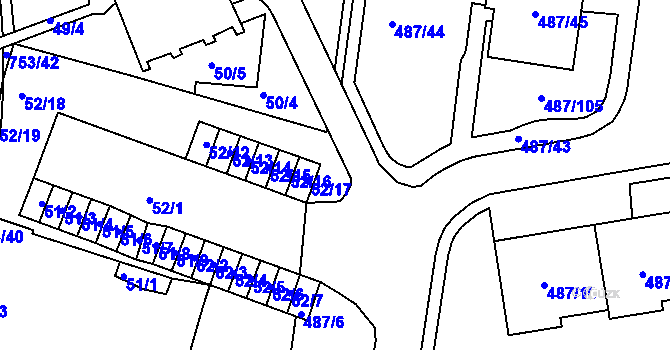 Parcela st. 487/41 v KÚ Březno u Chomutova, Katastrální mapa