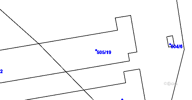 Parcela st. 505/19 v KÚ Březno u Chomutova, Katastrální mapa