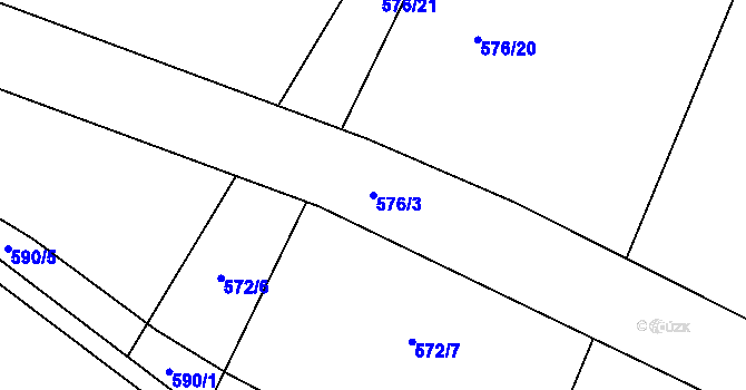 Parcela st. 576/3 v KÚ Březno u Chomutova, Katastrální mapa