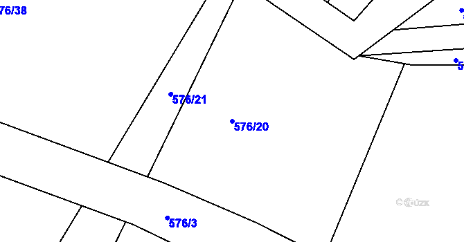 Parcela st. 576/20 v KÚ Březno u Chomutova, Katastrální mapa